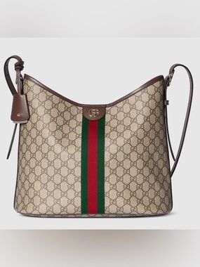 Gucci Ophidia GG emblem w web large bag NEW